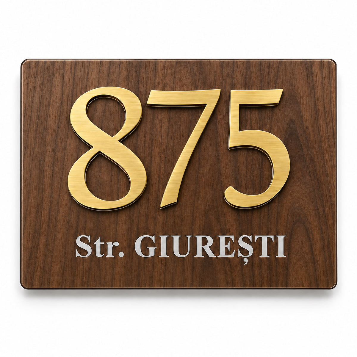 Numar de casa Vertex - Premium 3D, Text Gravat si Cifre In Relief