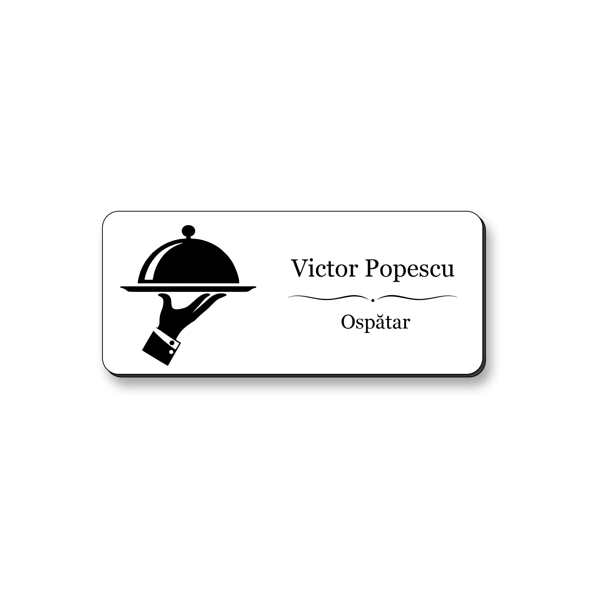 Ecuson Ospatar Personalizat 7x3 cm - Gravura Laser, 17 Culori