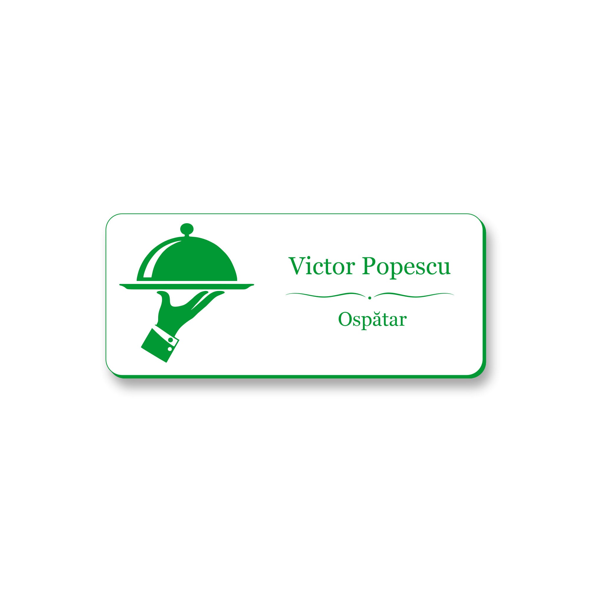 Ecuson Ospatar Personalizat 7x3 cm - Gravura Laser, 17 Culori