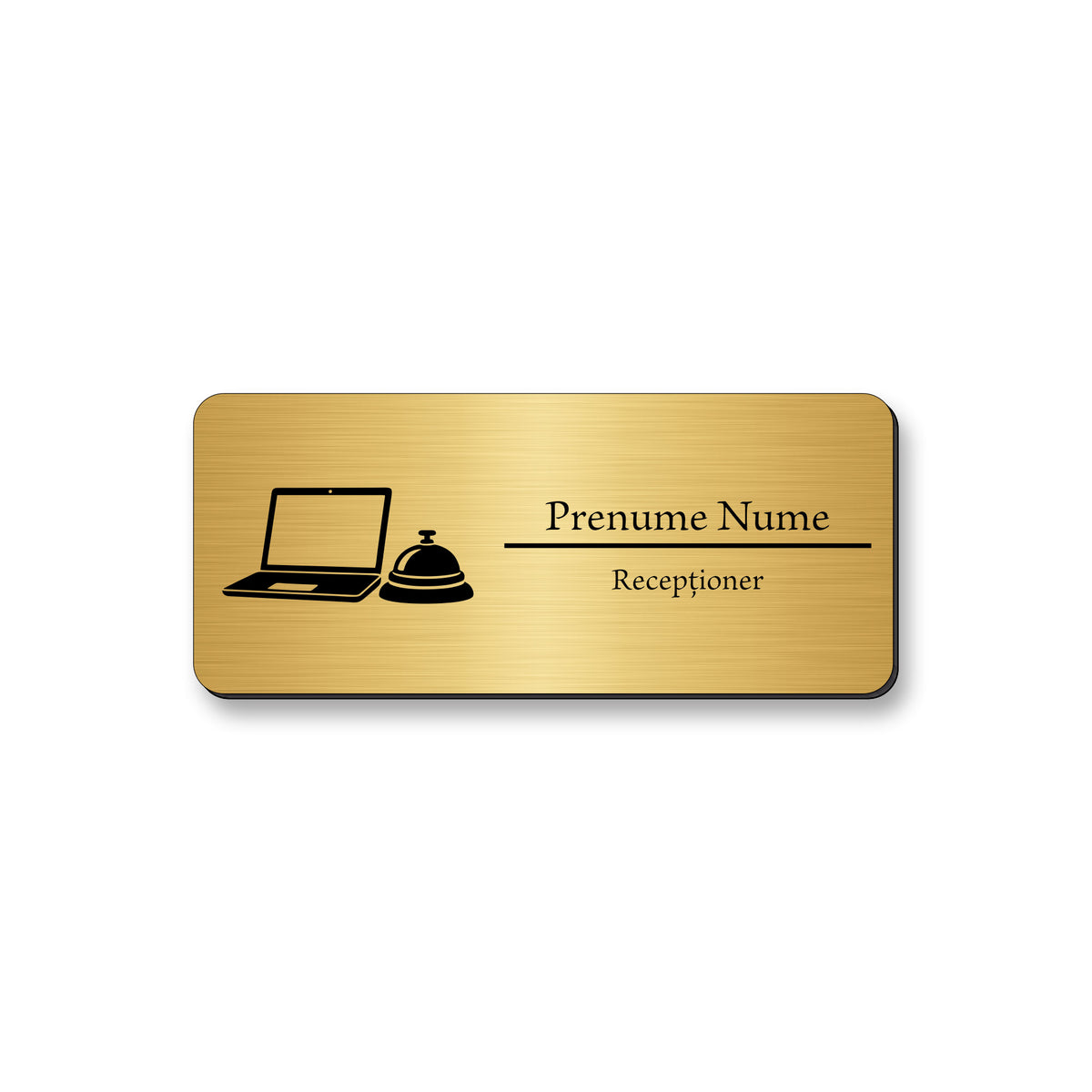 Ecuson Receptioner Personalizat 7x3 cm - Gravura Laser, 17 Culori