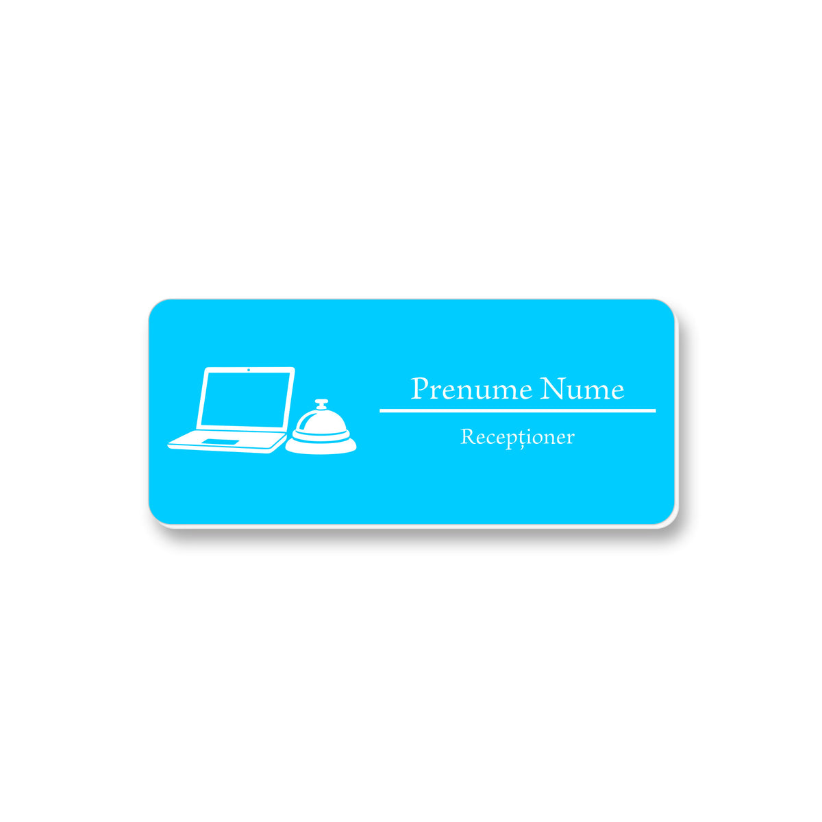 Ecuson Receptioner Personalizat 7x3 cm - Gravura Laser, 17 Culori