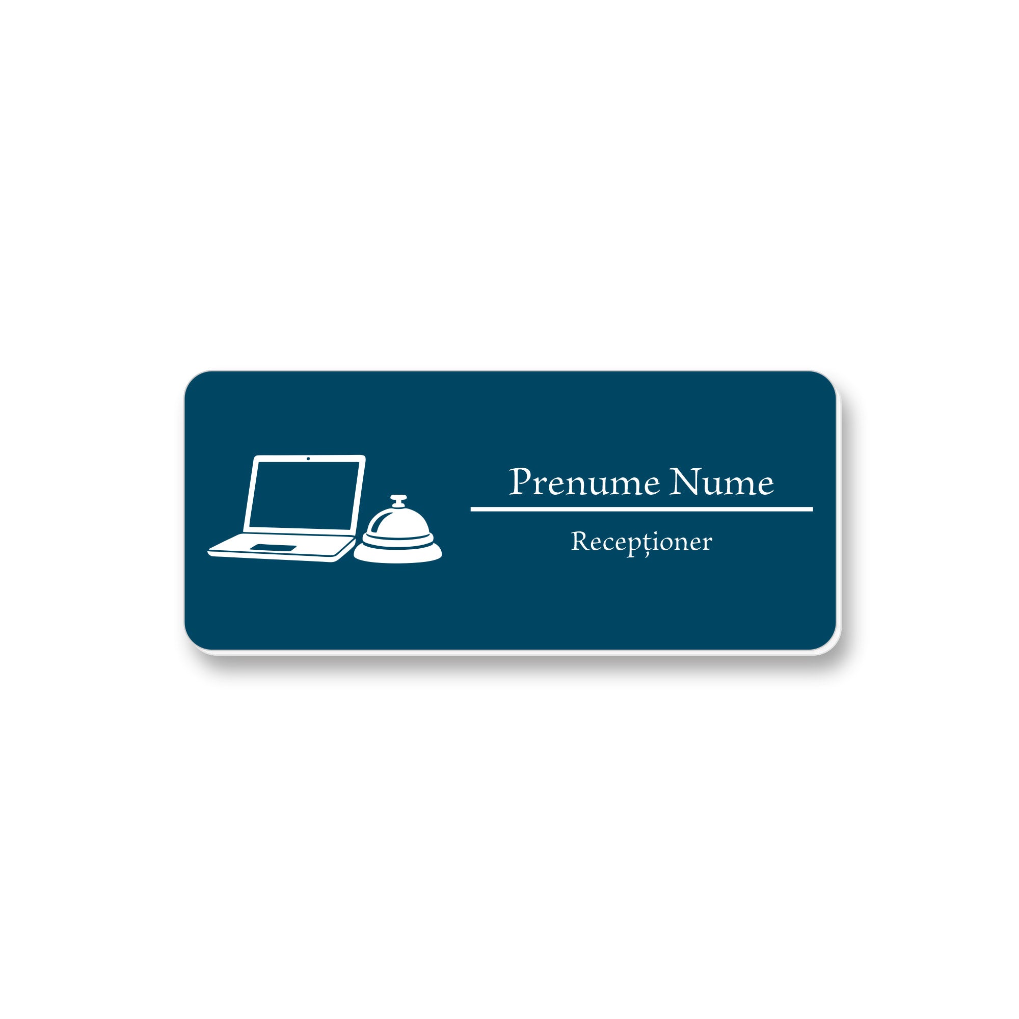 Ecuson Receptioner Personalizat 7x3 cm - Gravura Laser, 17 Culori