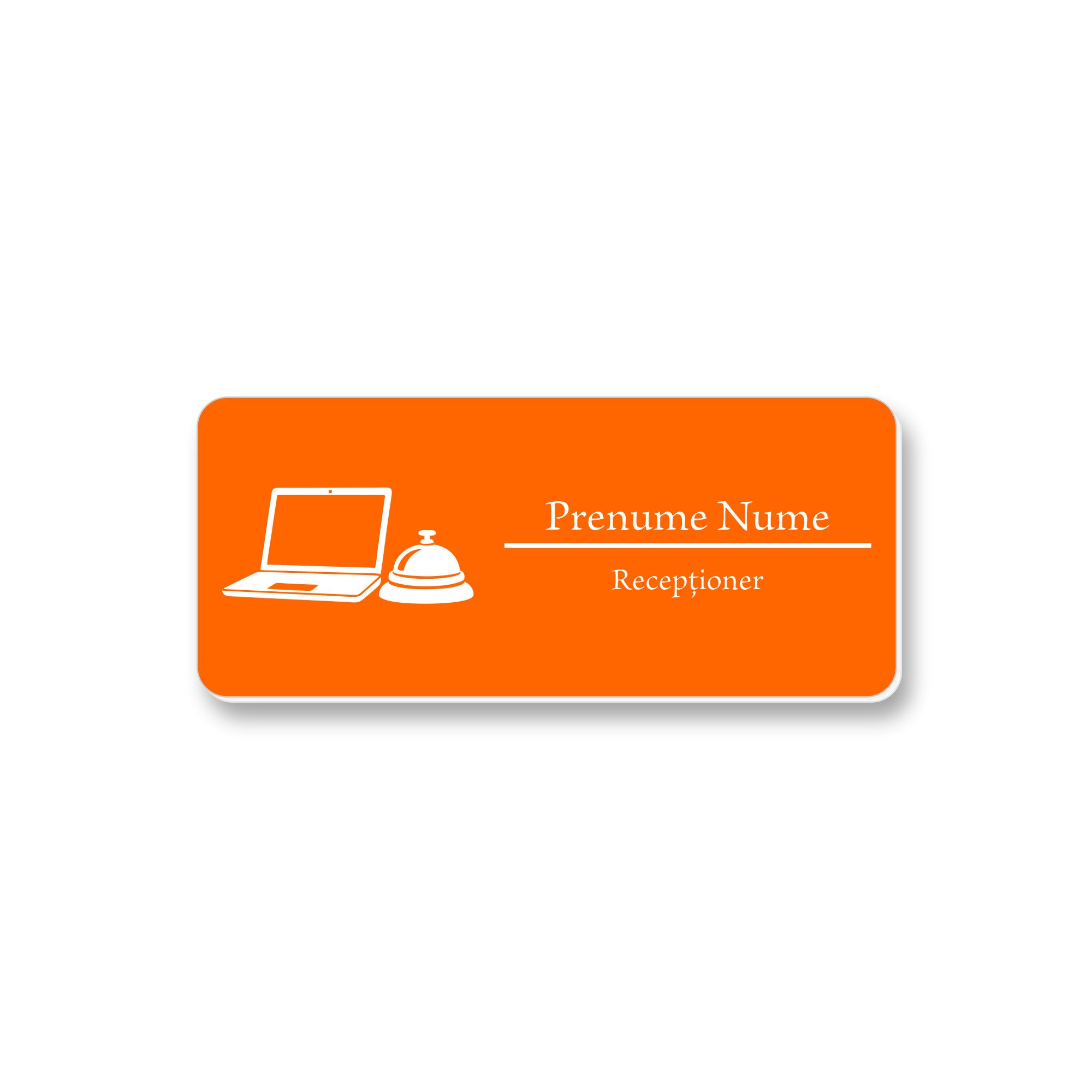 Ecuson Receptioner Personalizat 7x3 cm - Gravura Laser, 17 Culori