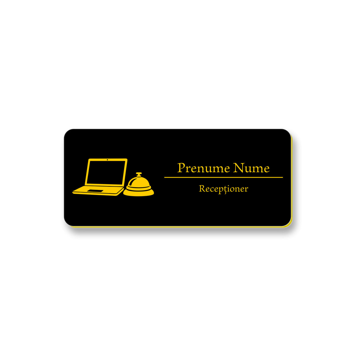 Ecuson Receptioner Personalizat 7x3 cm - Gravura Laser, 17 Culori