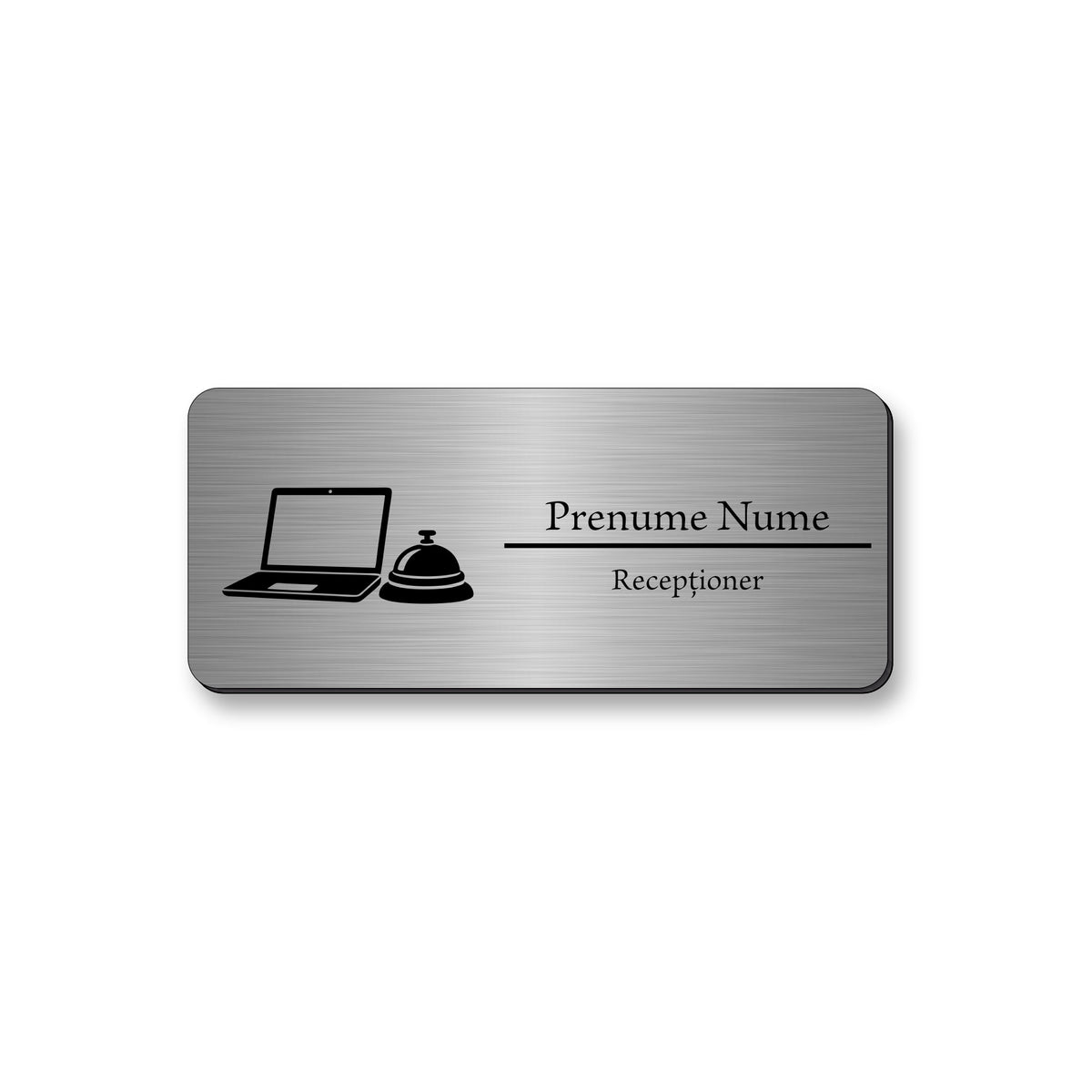 Ecuson Receptioner Personalizat 7x3 cm - Gravura Laser, 17 Culori