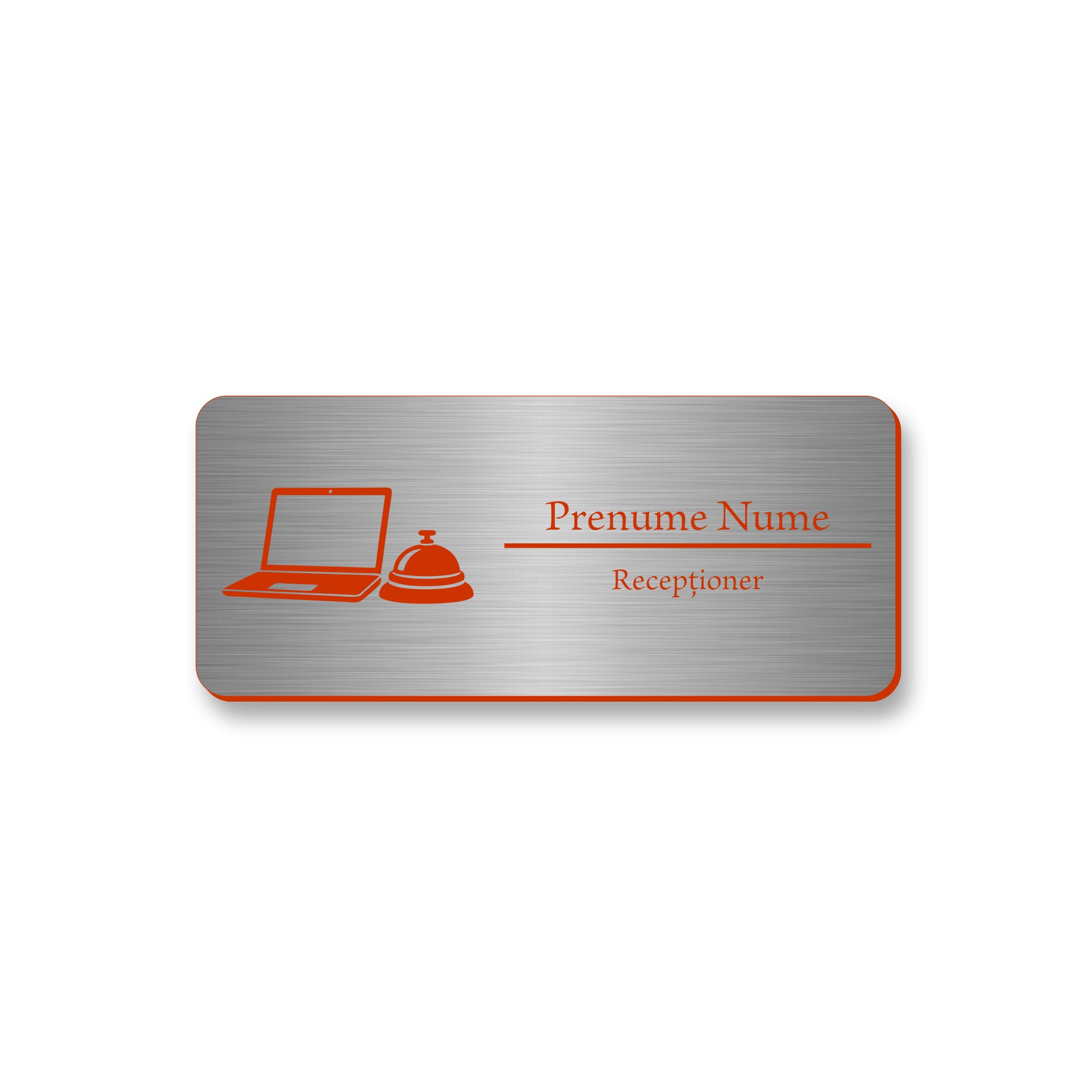 Ecuson Receptioner Personalizat 7x3 cm - Gravura Laser, 17 Culori