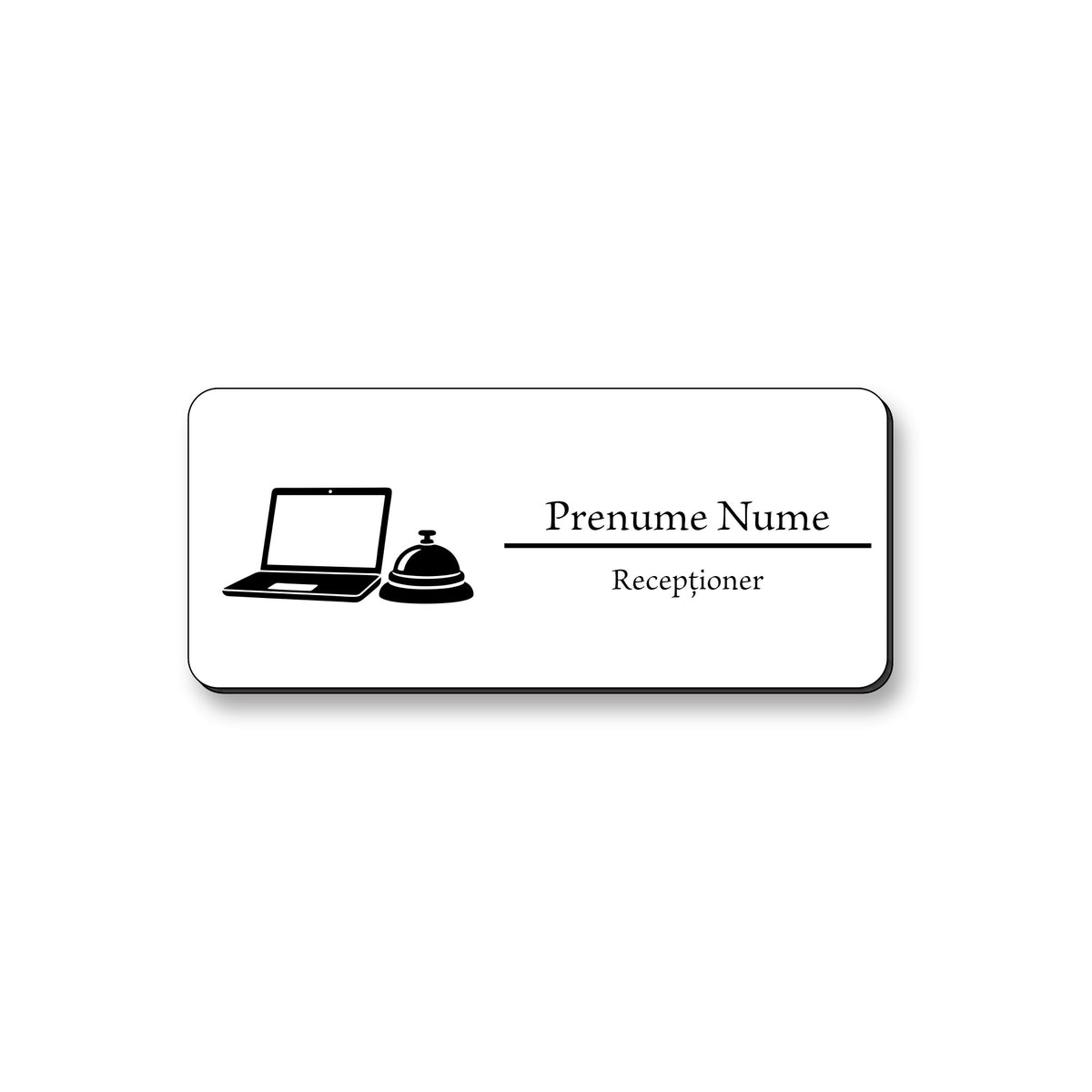Ecuson Receptioner Personalizat 7x3 cm - Gravura Laser, 17 Culori