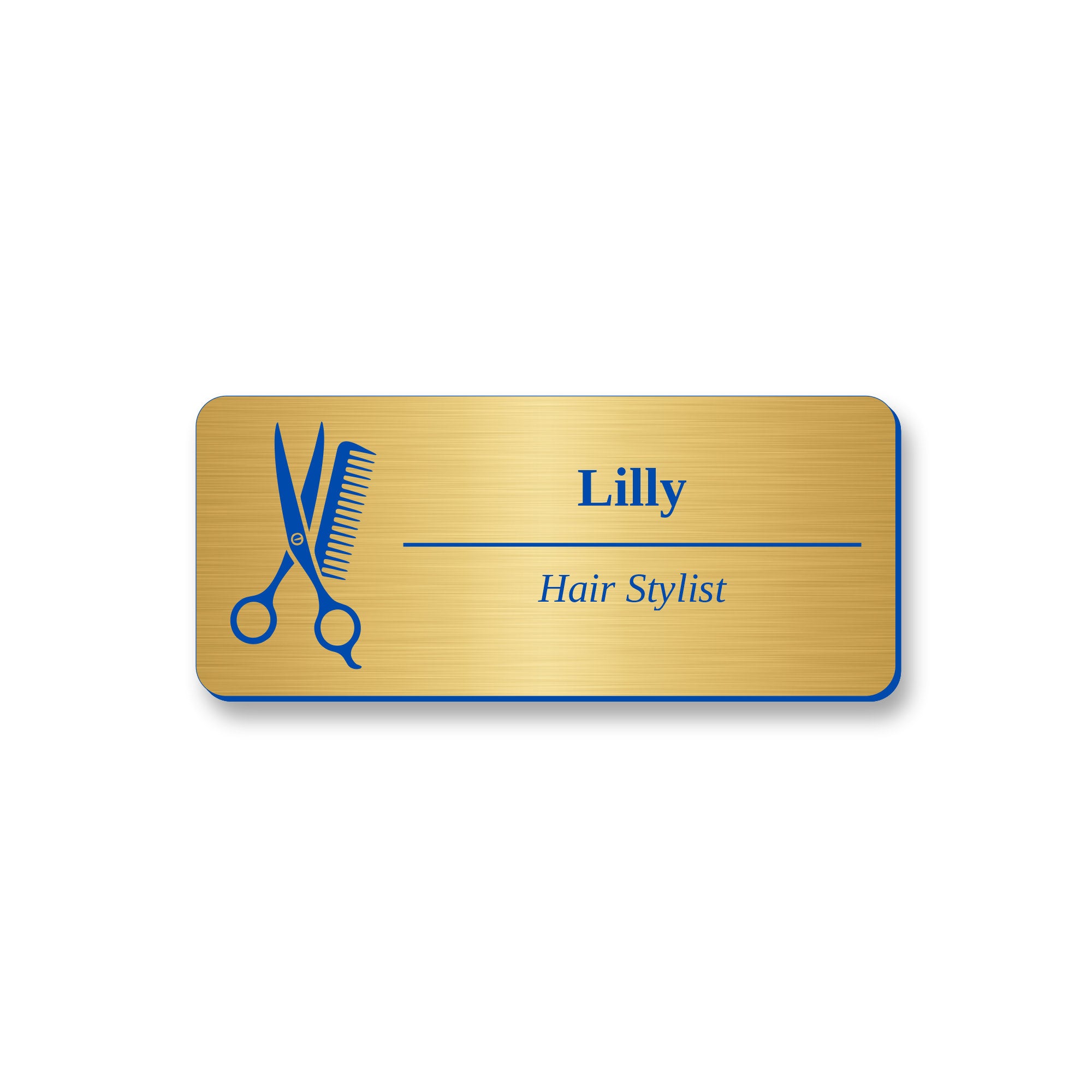 Ecuson Hair Stylist Personalizat 7x3 cm - Gravura Laser, 17 Culori