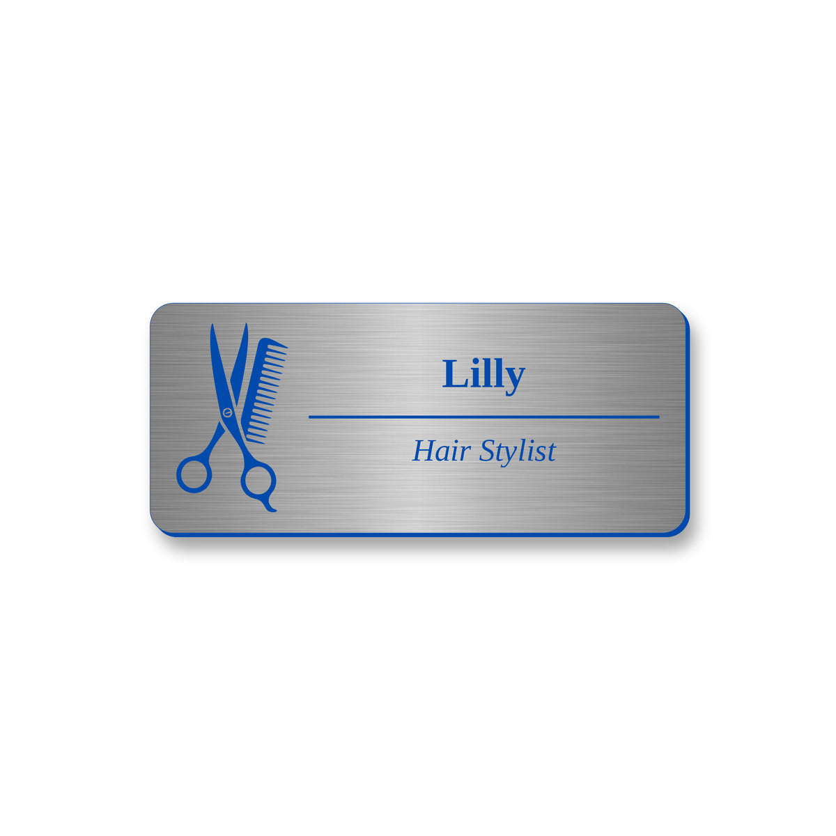 Ecuson Hair Stylist Personalizat 7x3 cm - Gravura Laser, 17 Culori