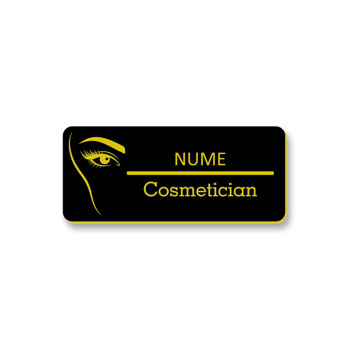 Ecuson Cosmetician Personalizat 7x3 cm - Gravura Laser, 17 Culori