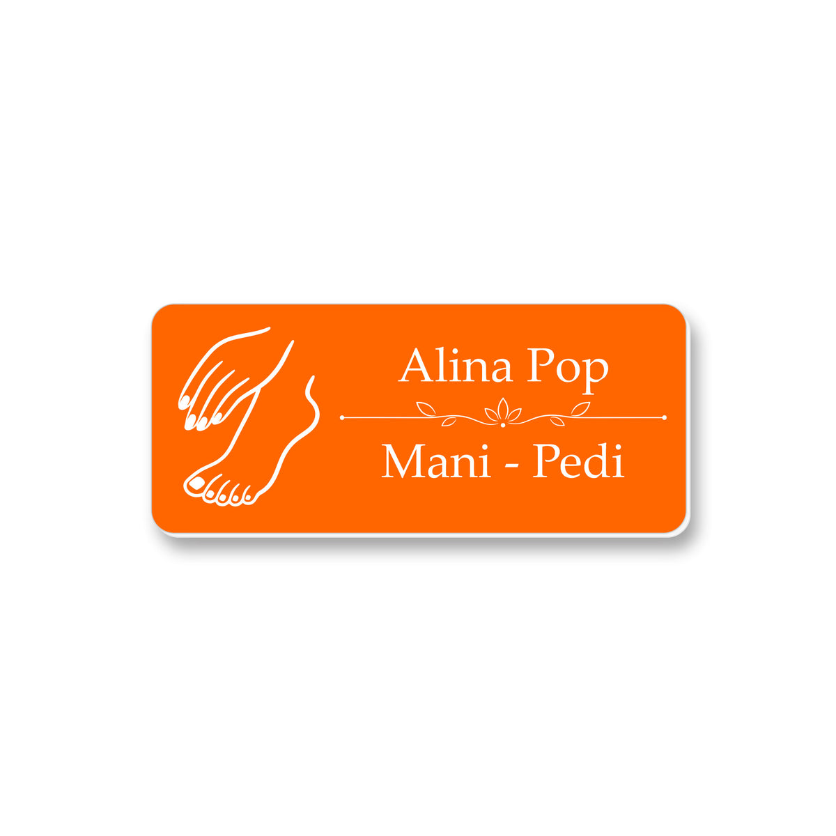 Ecuson Manichiura Pedichiura Personalizat 7x3 cm - Gravura Laser, 17 Culori
