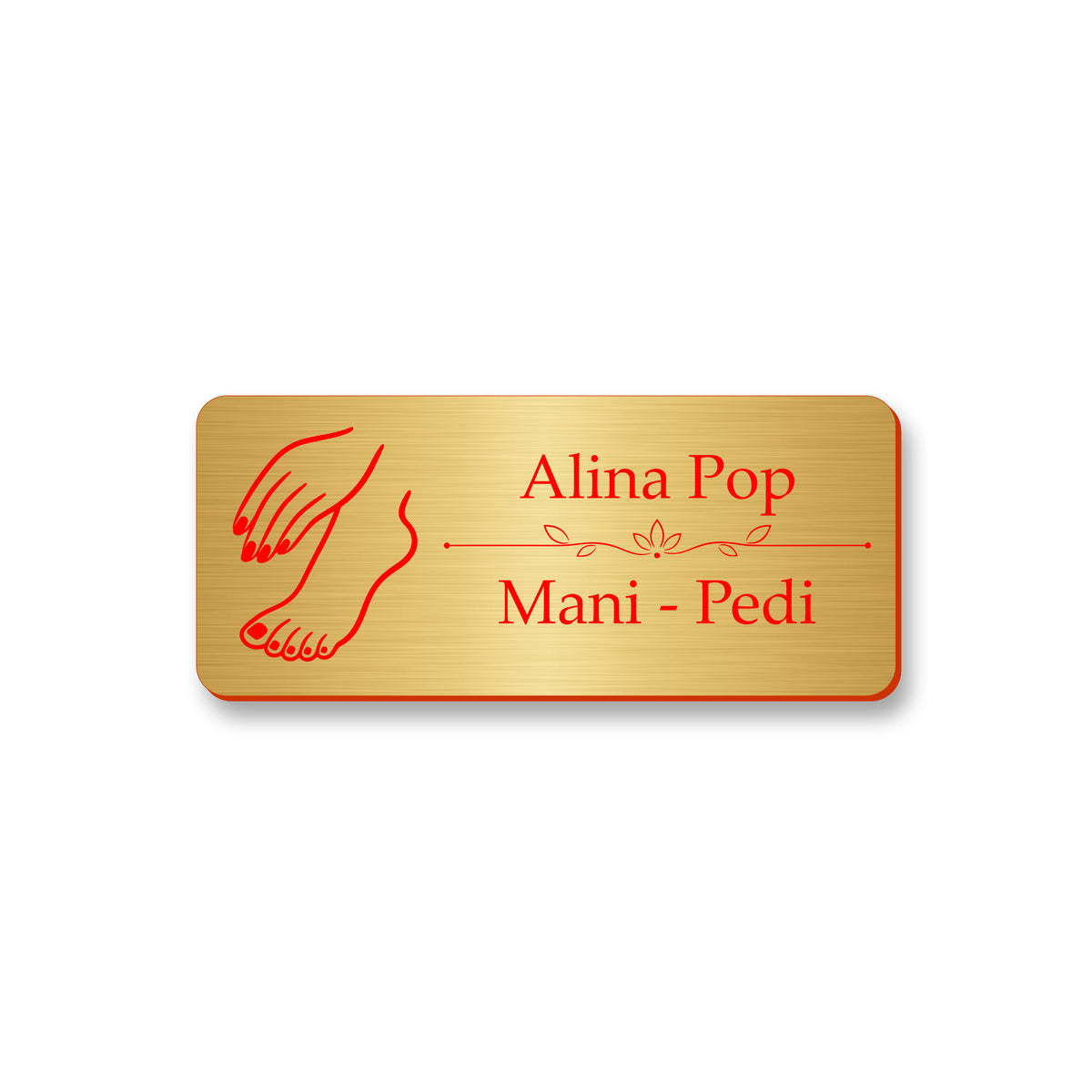 Ecuson Manichiura Pedichiura Personalizat 7x3 cm - Gravura Laser, 17 Culori
