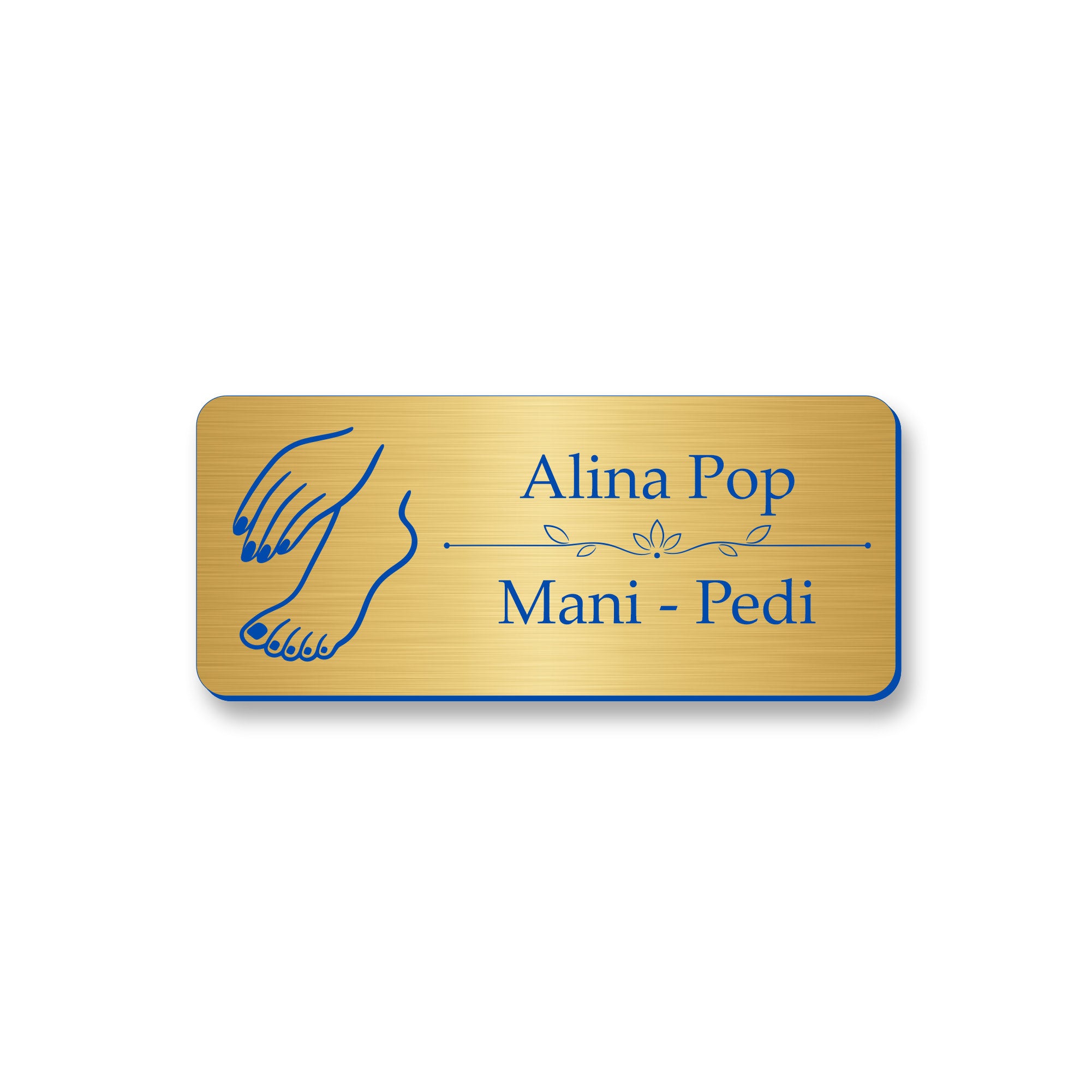 Ecuson Manichiura Pedichiura Personalizat 7x3 cm - Gravura Laser, 17 Culori