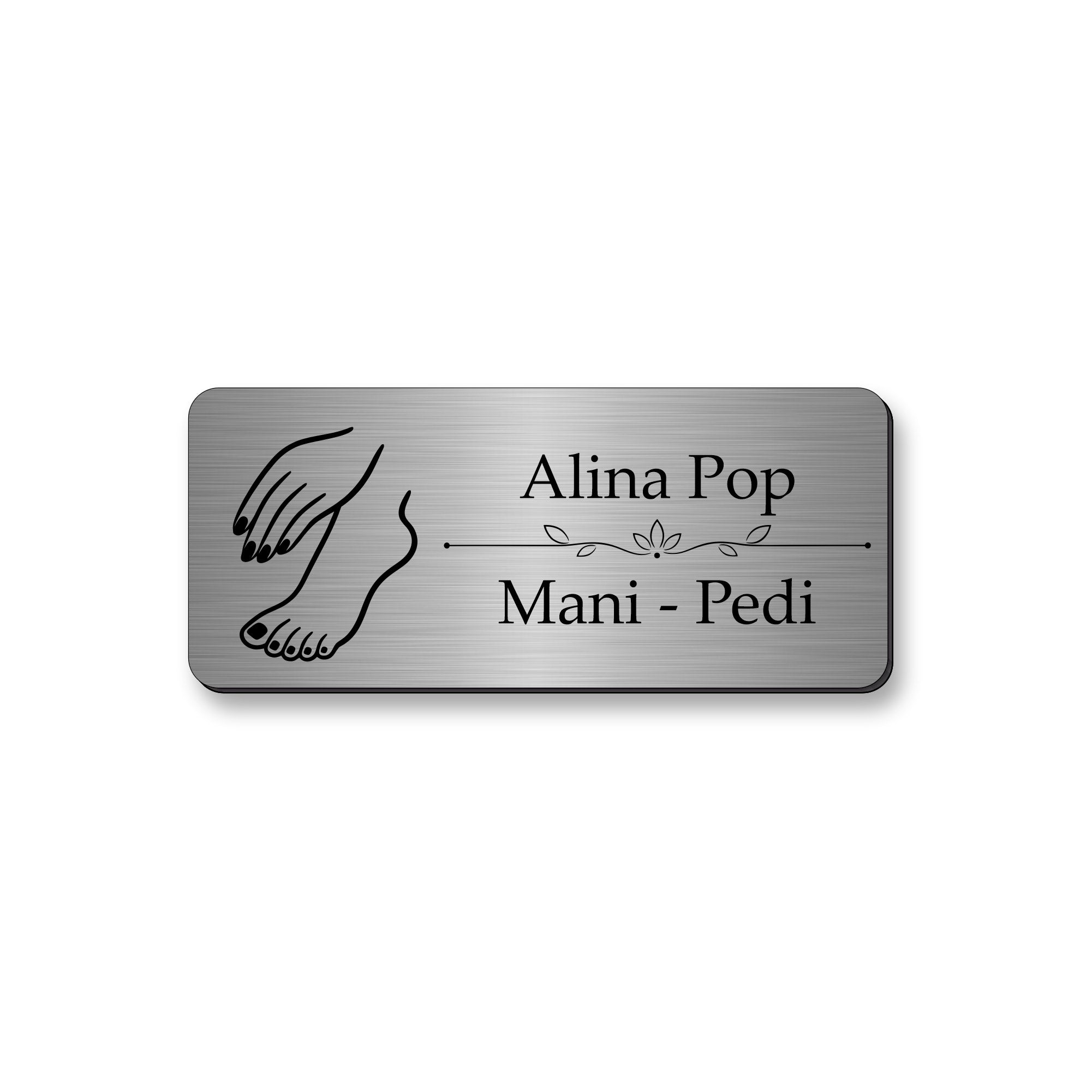 Ecuson Manichiura Pedichiura Personalizat 7x3 cm - Gravura Laser, 17 Culori