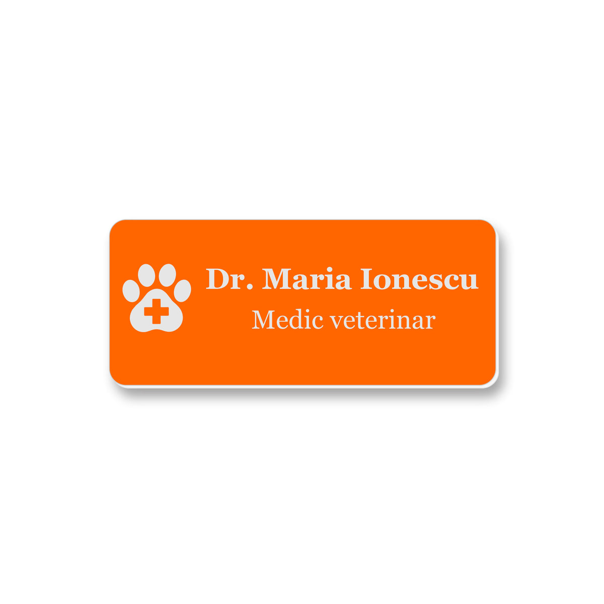 Ecuson Veterinar Personalizat 7x3 cm - Gravura Laser, 17 Culori