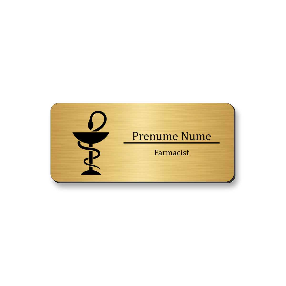 Ecuson Farmacist Personalizat 7x3 cm - Gravura Laser, 17 Culori
