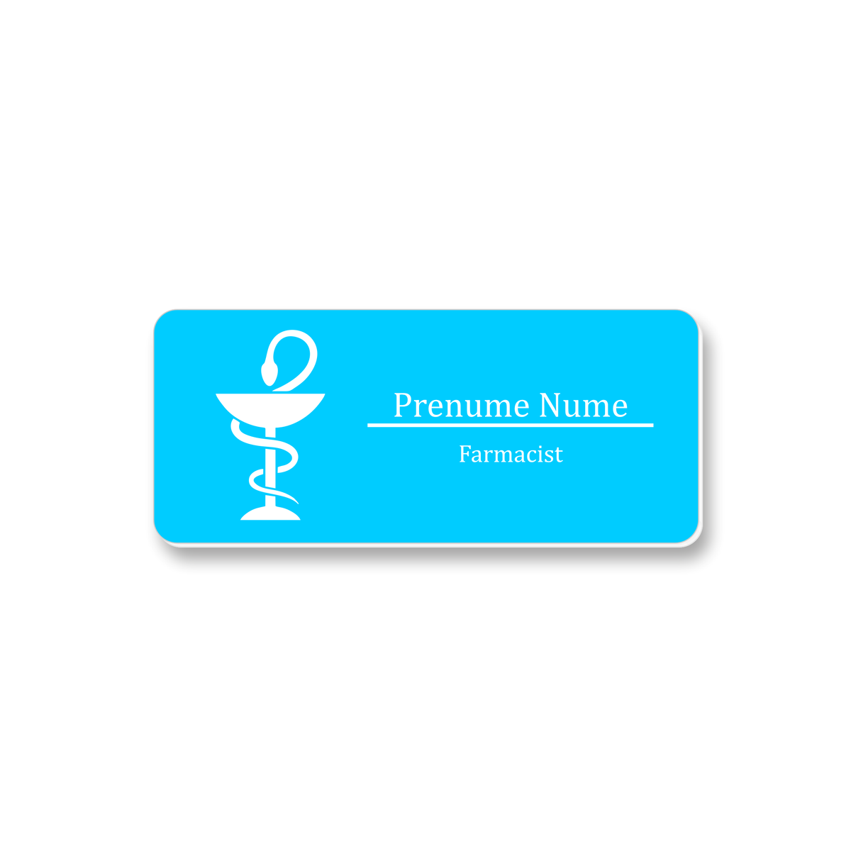 Ecuson Farmacist Personalizat 7x3 cm - Gravura Laser, 17 Culori