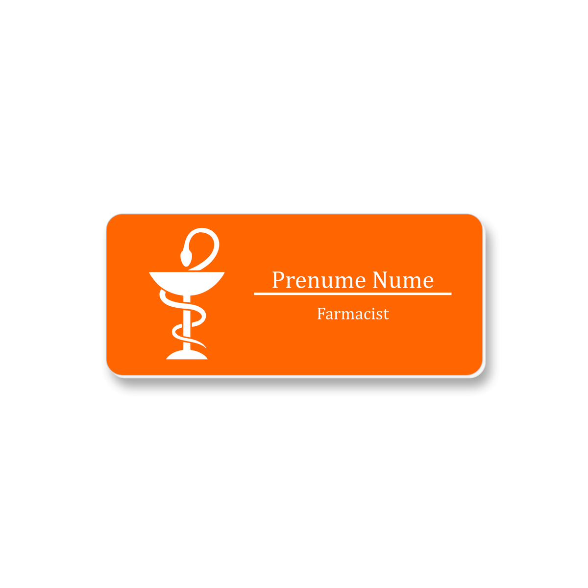 Ecuson Farmacist Personalizat 7x3 cm - Gravura Laser, 17 Culori