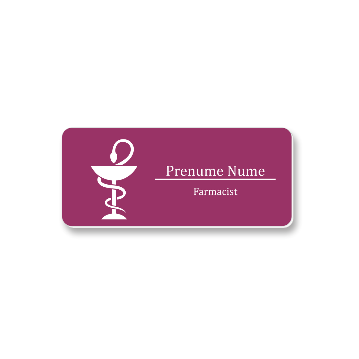 Ecuson Farmacist Personalizat 7x3 cm - Gravura Laser, 17 Culori