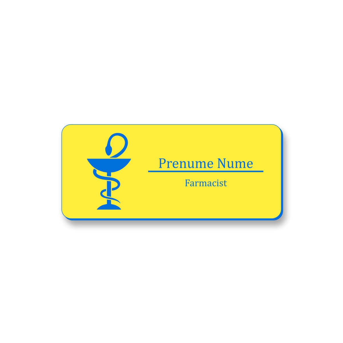 Ecuson Farmacist Personalizat 7x3 cm - Gravura Laser, 17 Culori