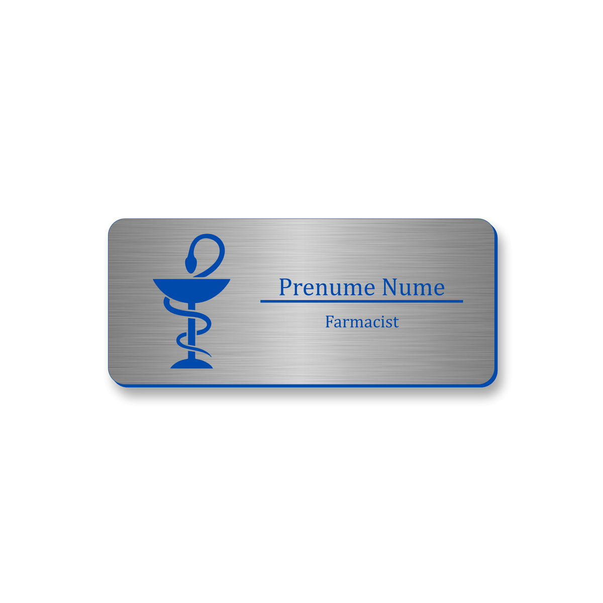 Ecuson Farmacist Personalizat 7x3 cm - Gravura Laser, 17 Culori