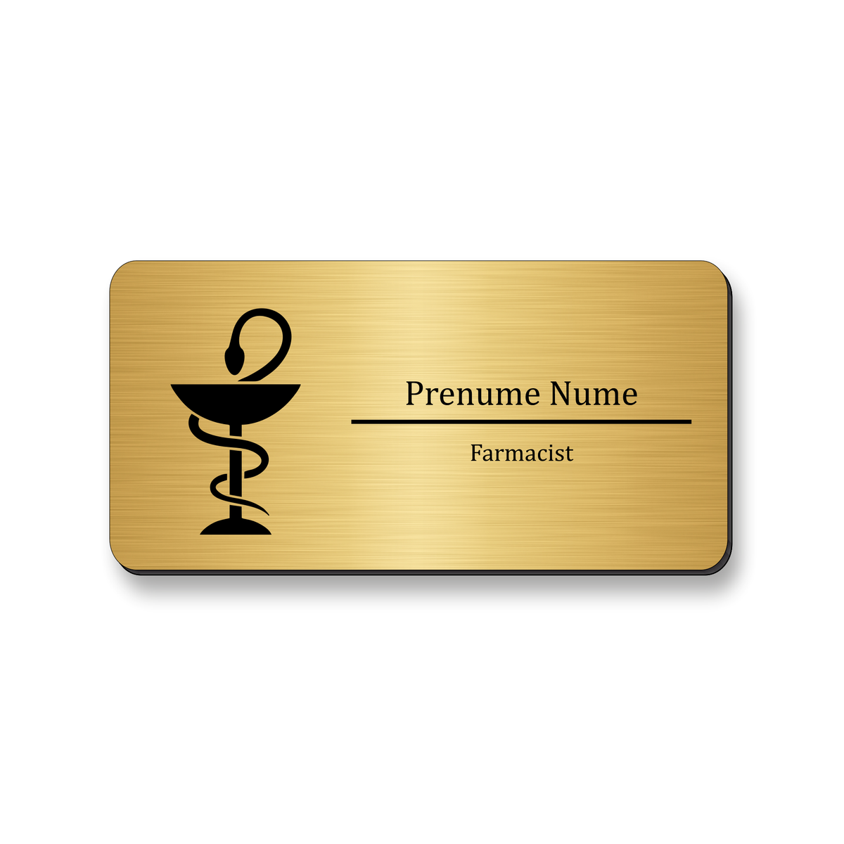 Ecuson Farmacist Personalizat 8 x 4 cm - Gravura Laser, 17 Culori
