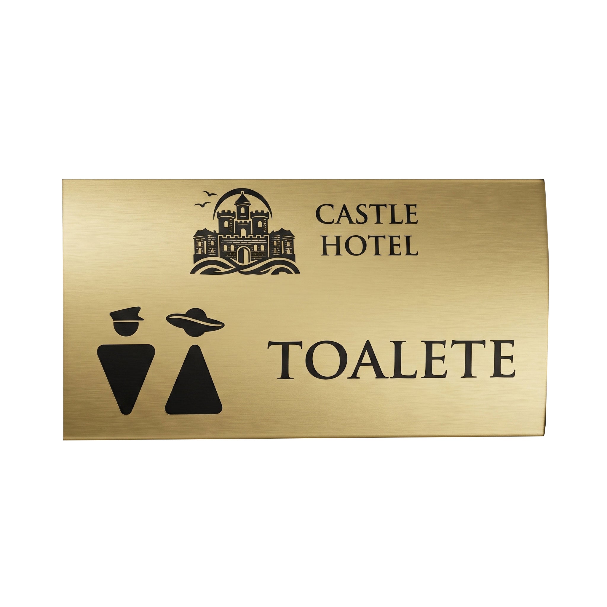 Placa Gravata de Schimb pentru Placuta Usa si Perete Curbata ELYPS, Auriu Periat, Latime 12 cm