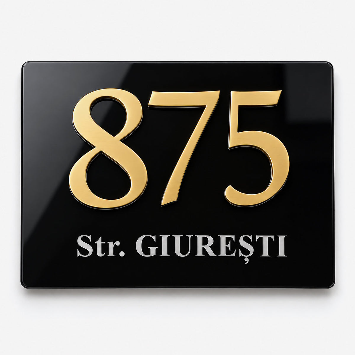 Numar de casa Vertex - Premium 3D, Text Gravat si Cifre In Relief