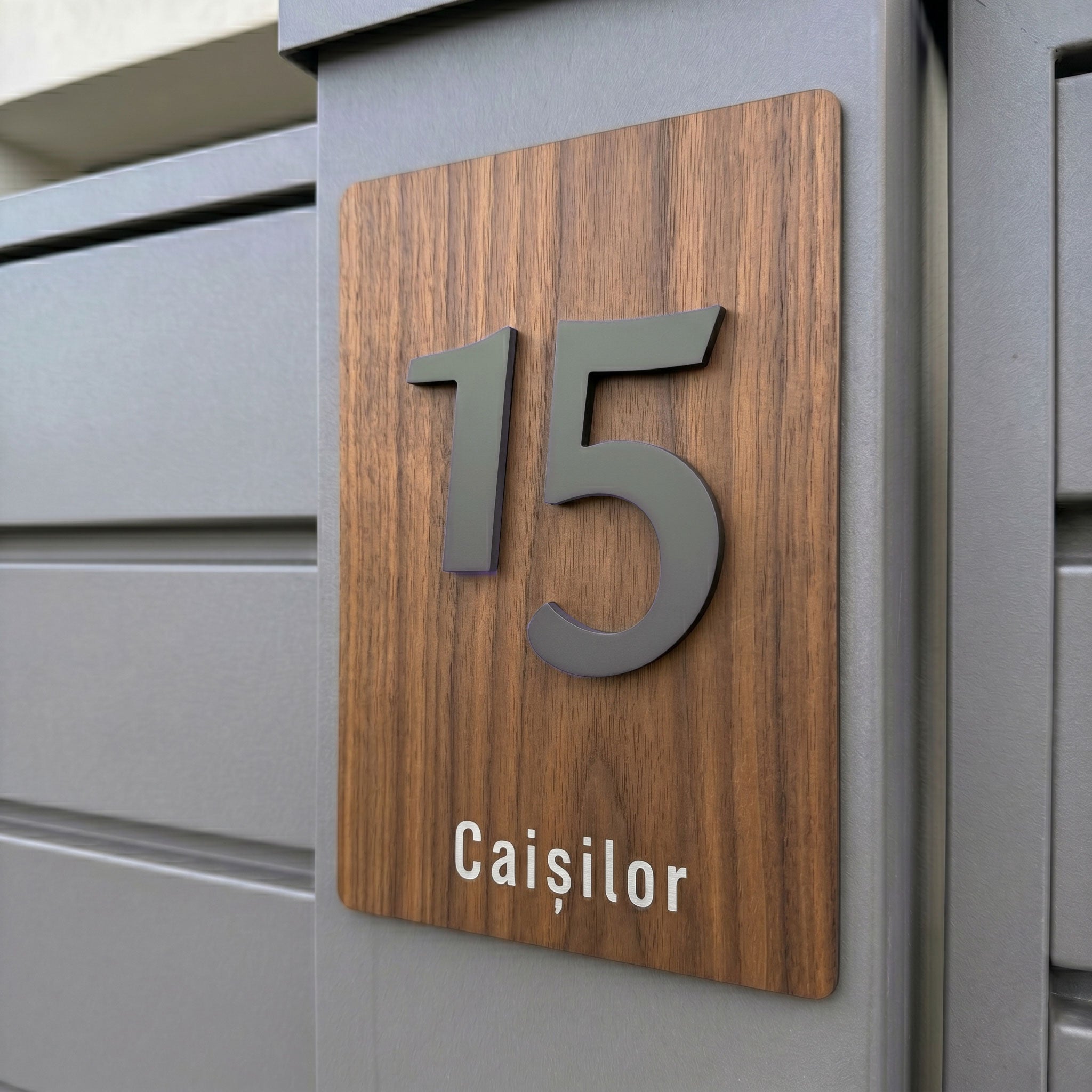 Numar de casa Vertex - Premium 3D, Text Gravat si Cifre In Relief