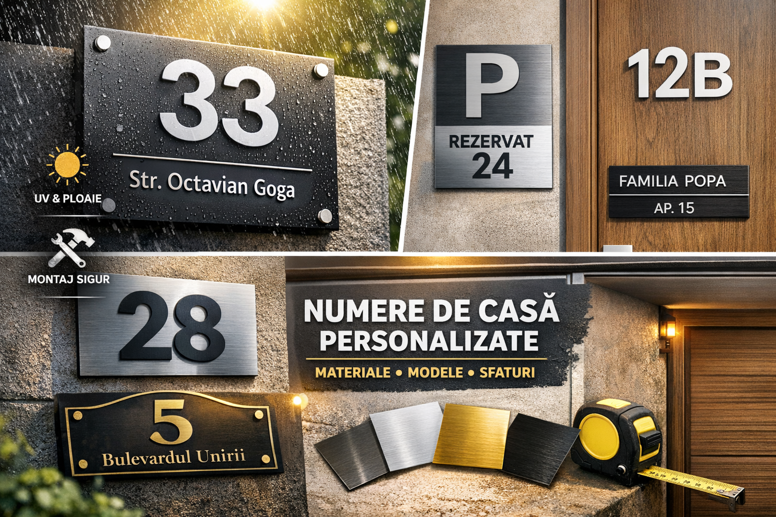 Numere de casă personalizate: materiale, modele și cum alegi varianta potrivită