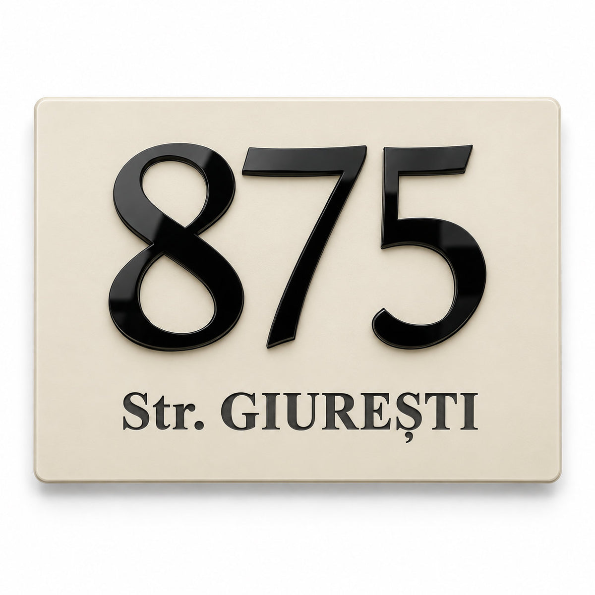 Numar de casa Vertex - Premium 3D, Text Gravat si Cifre In Relief