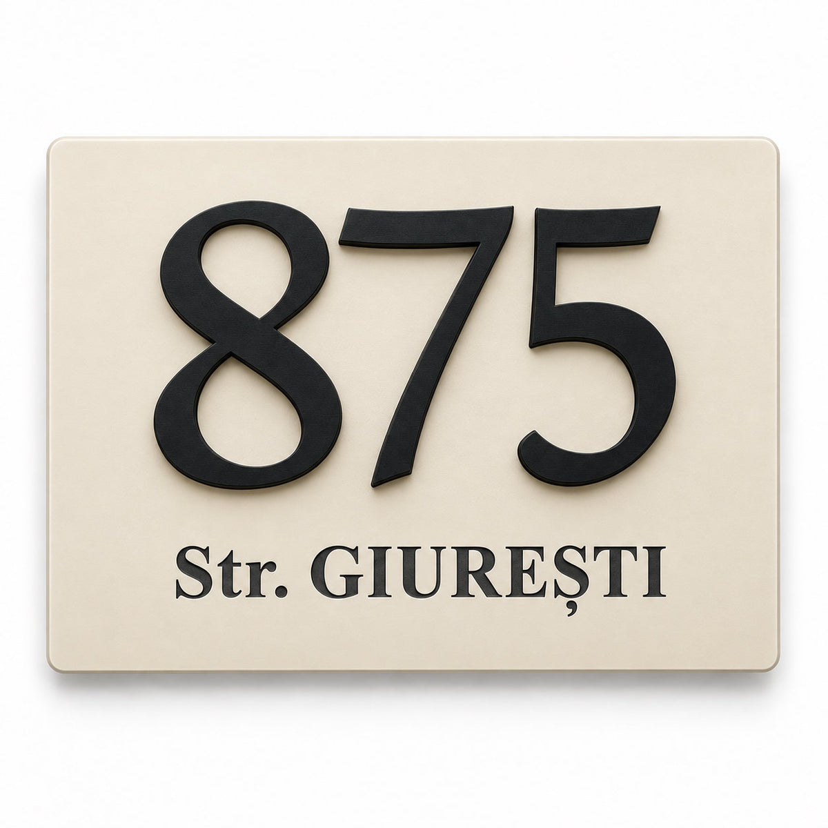 Numar de casa Vertex - Premium 3D, Text Gravat si Cifre In Relief