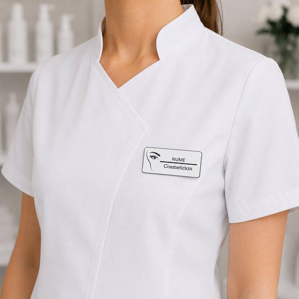 Ecuson Cosmetician Personalizat 7x3 cm - Gravura Laser, 17 Culori