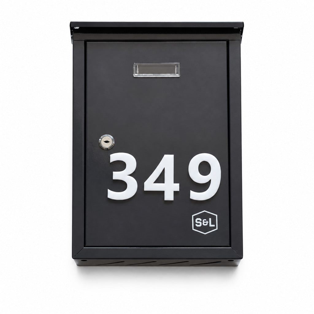 Cutie postala metalica, culoare antracit, 23x35x8 cm, personalizata cu numar