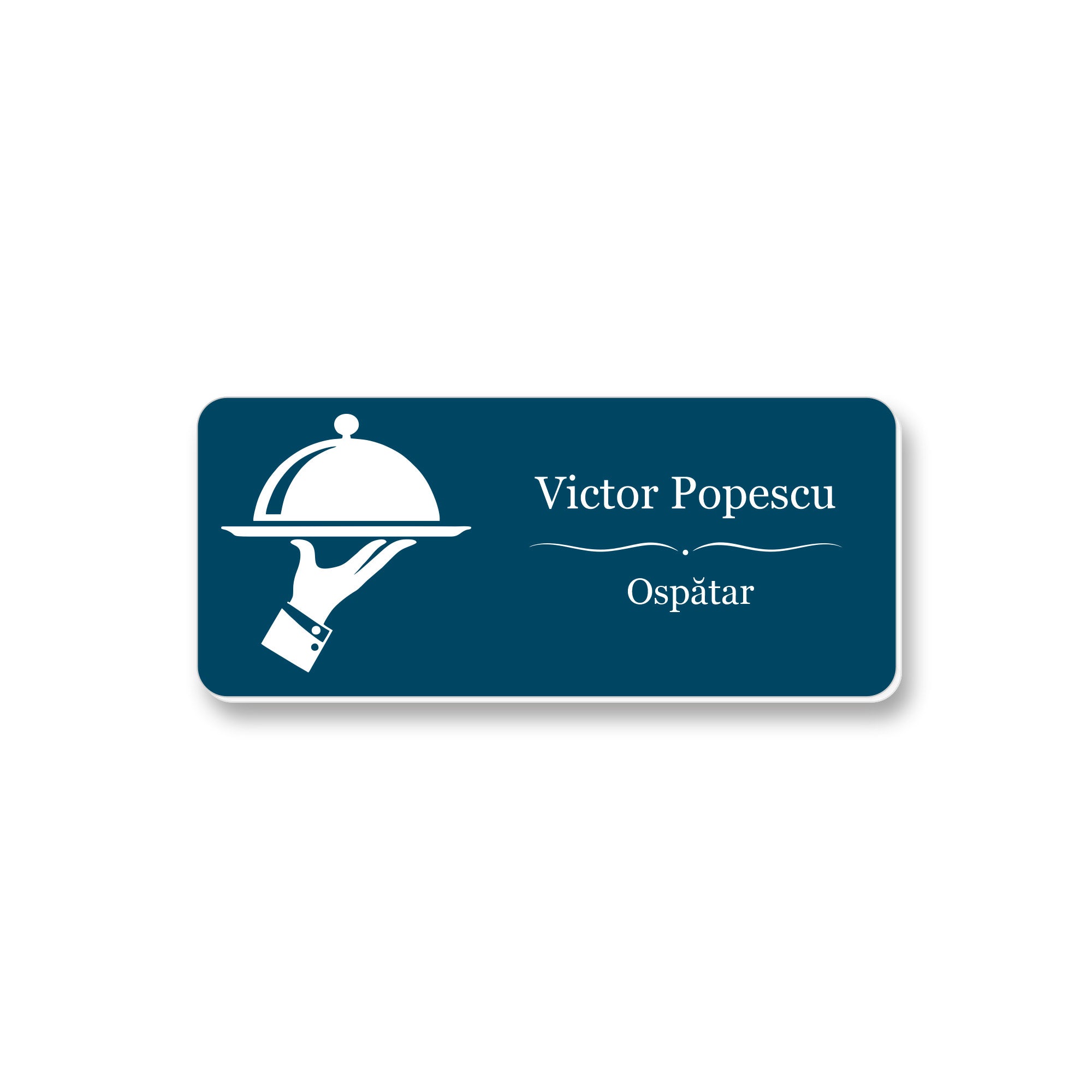 Ecuson Ospatar Personalizat 7x3 cm - Gravura Laser, 17 Culori