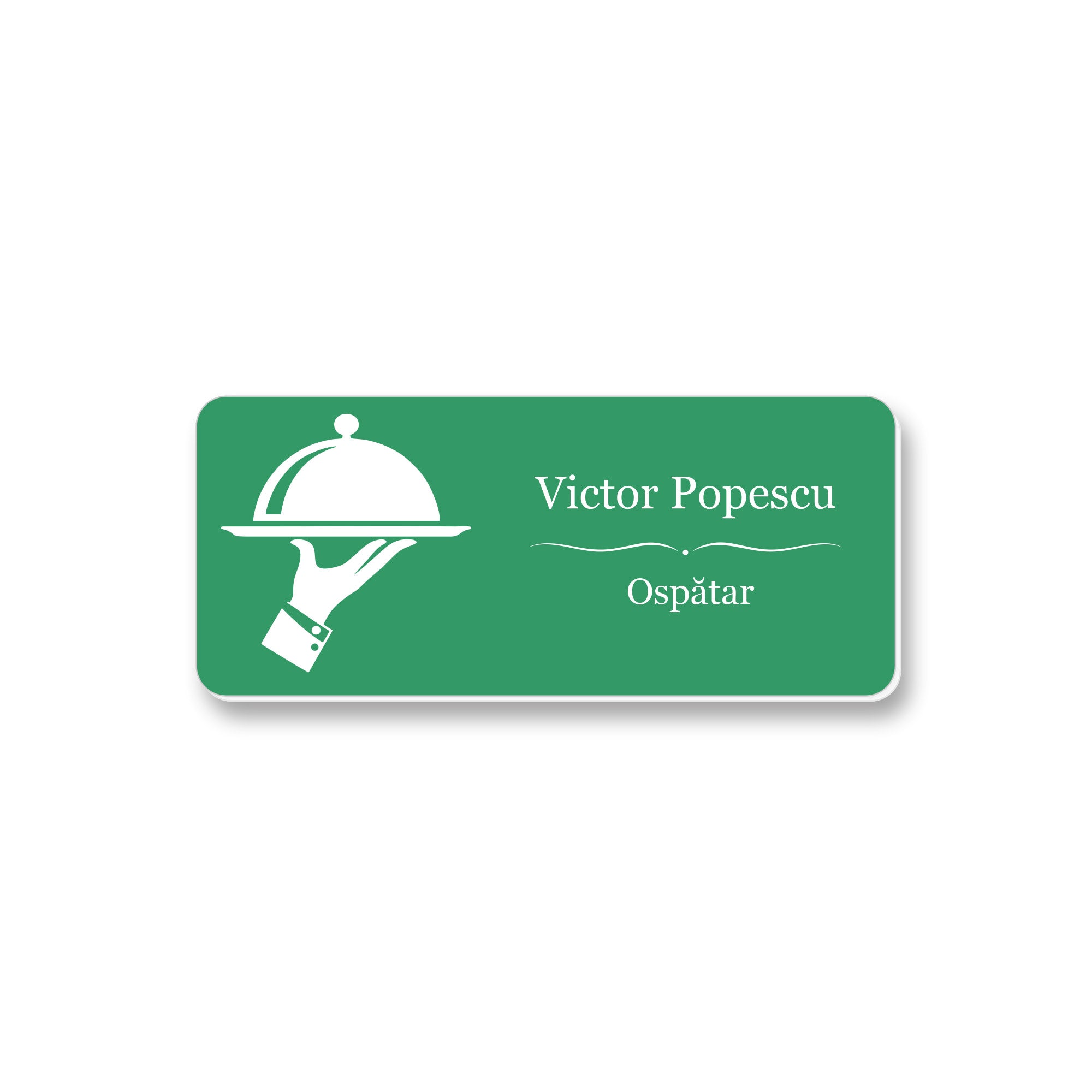 Ecuson Ospatar Personalizat 7x3 cm - Gravura Laser, 17 Culori