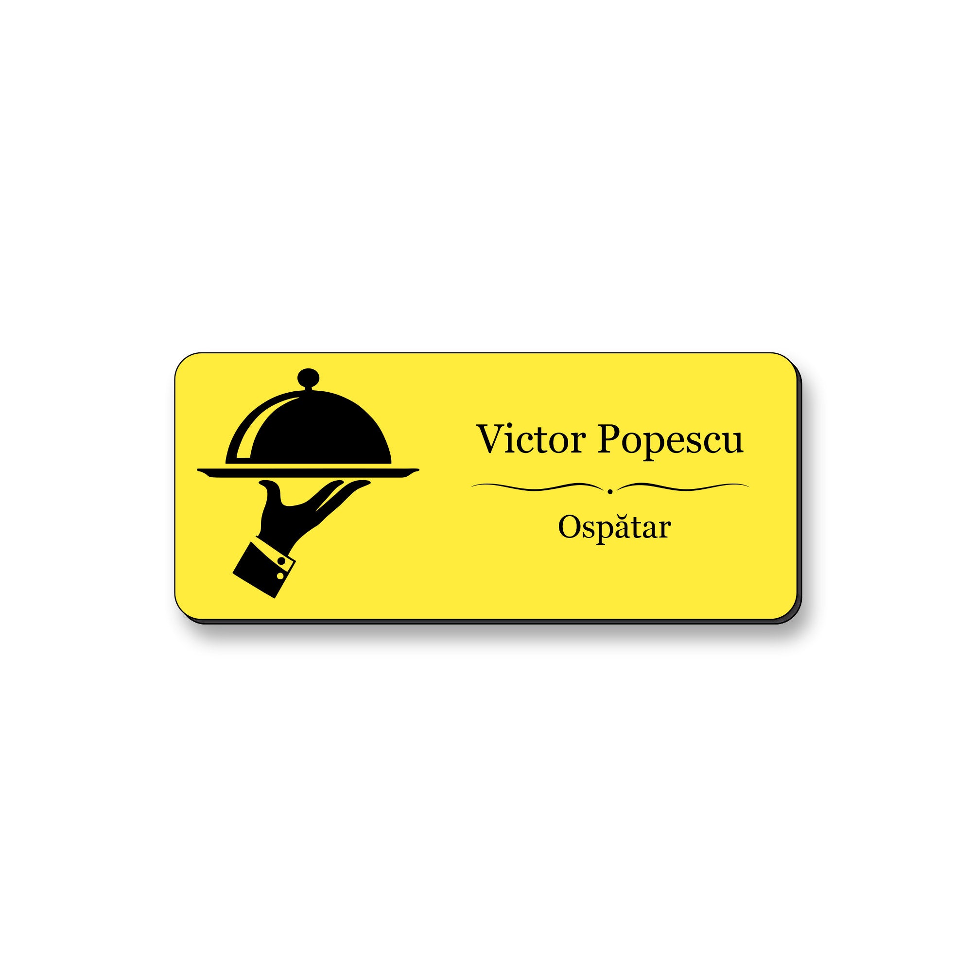 Ecuson Ospatar Personalizat 7x3 cm - Gravura Laser, 17 Culori