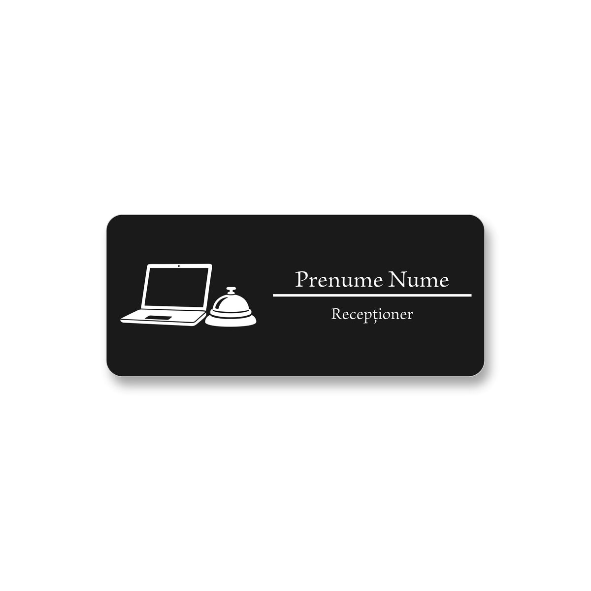 Ecuson Receptioner Personalizat 7x3 cm - Gravura Laser, 17 Culori