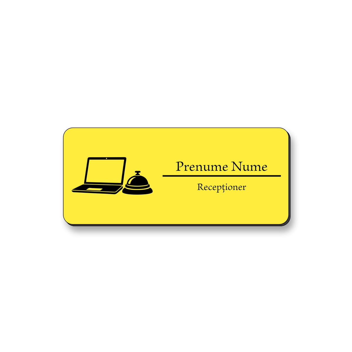 Ecuson Receptioner Personalizat 7x3 cm - Gravura Laser, 17 Culori