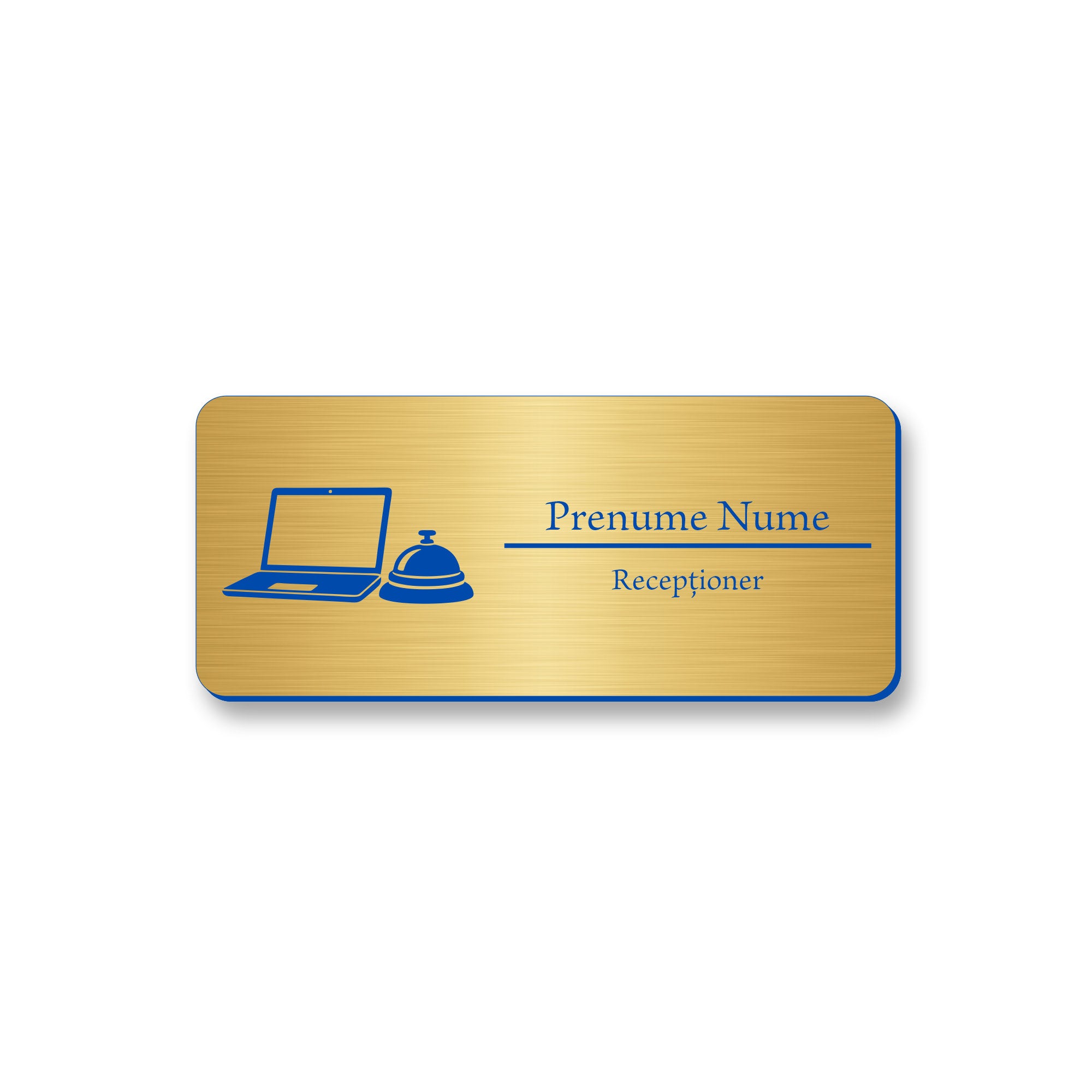 Ecuson Receptioner Personalizat 7x3 cm - Gravura Laser, 17 Culori