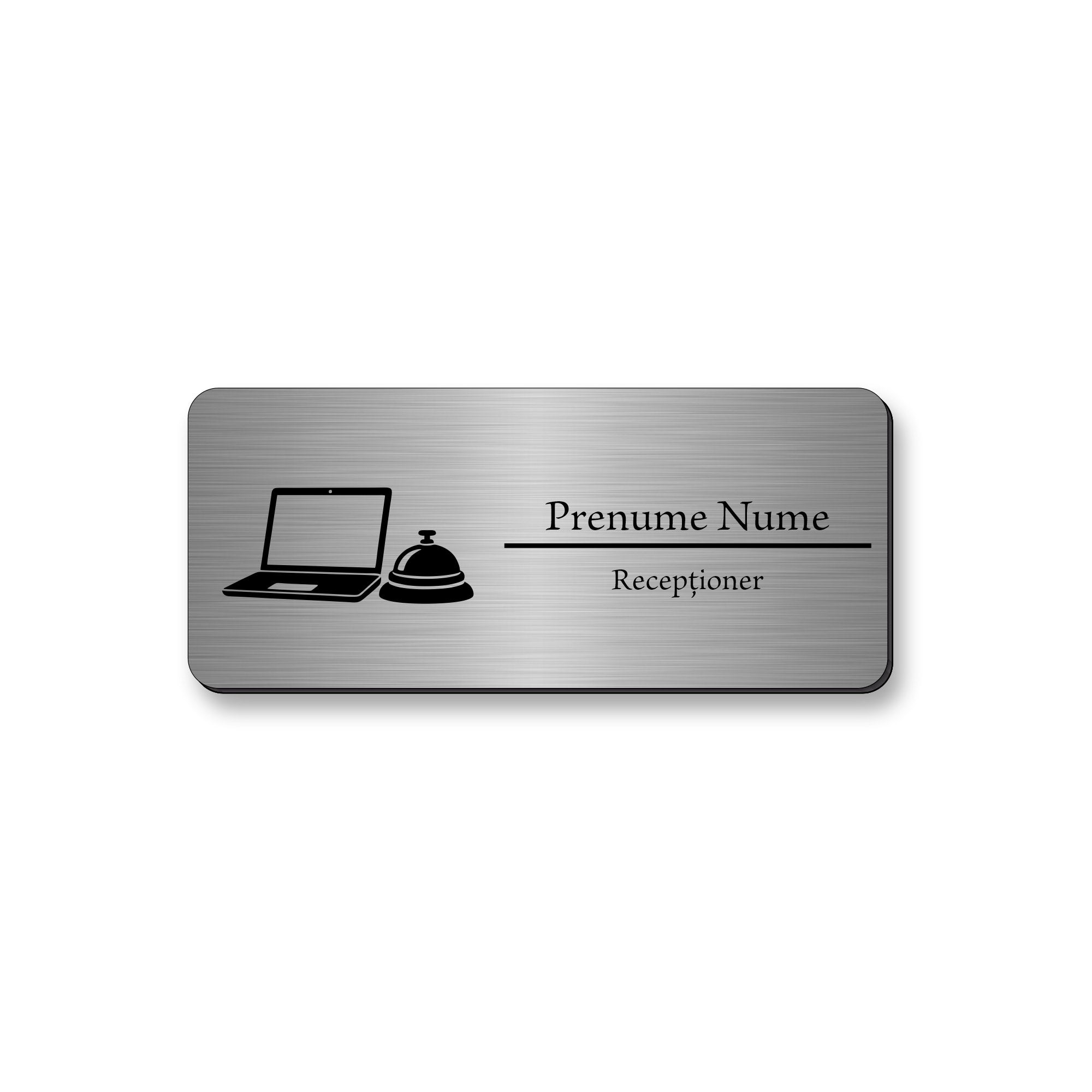 Ecuson Receptioner Personalizat 7x3 cm - Gravura Laser, 17 Culori