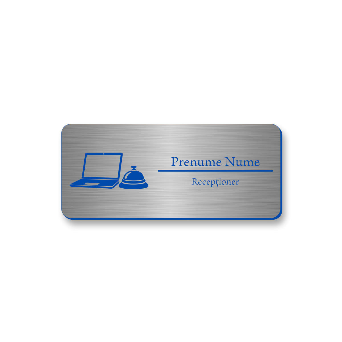 Ecuson Receptioner Personalizat 7x3 cm - Gravura Laser, 17 Culori
