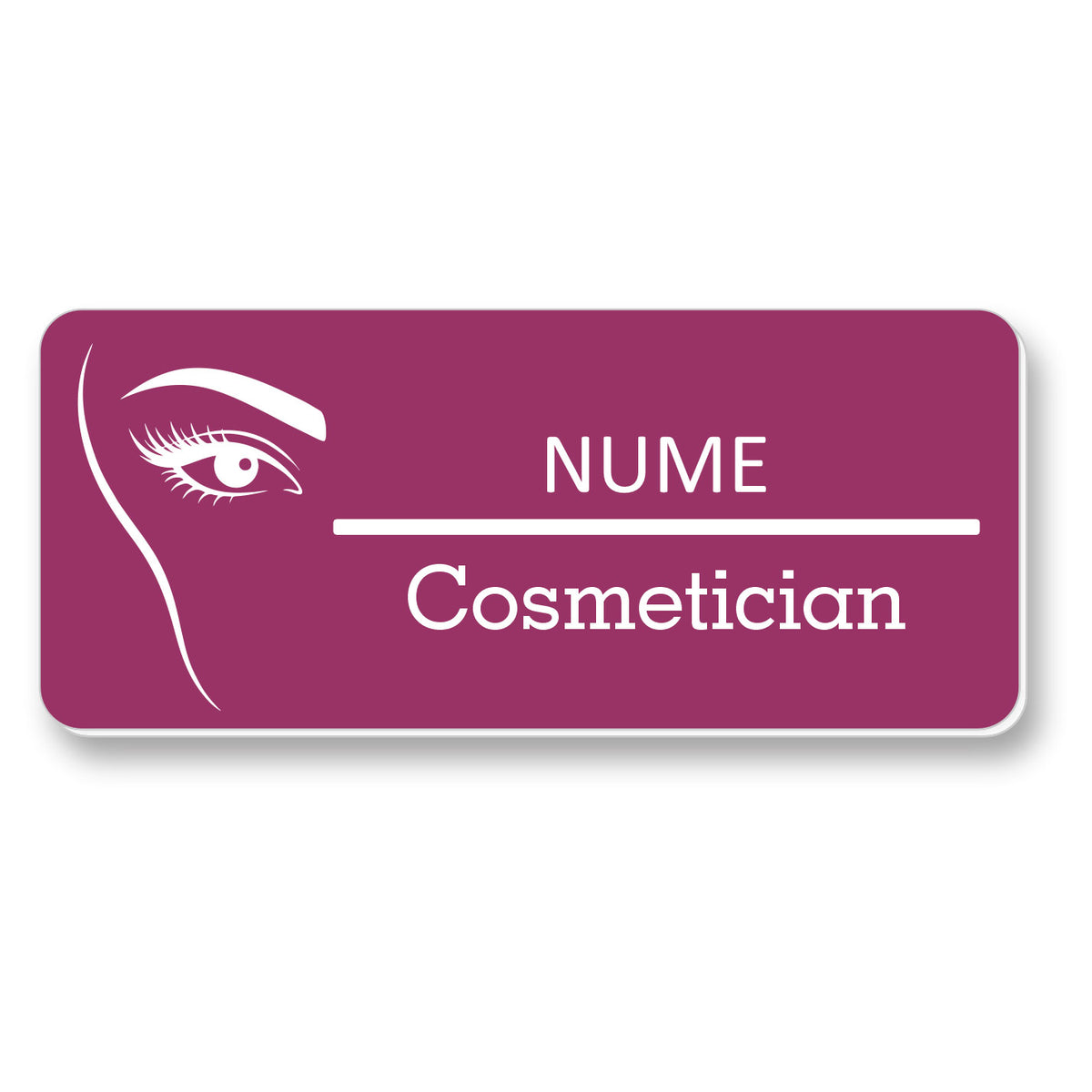 Ecuson Cosmetician Personalizat 7x3 cm - Gravura Laser, 17 Culori