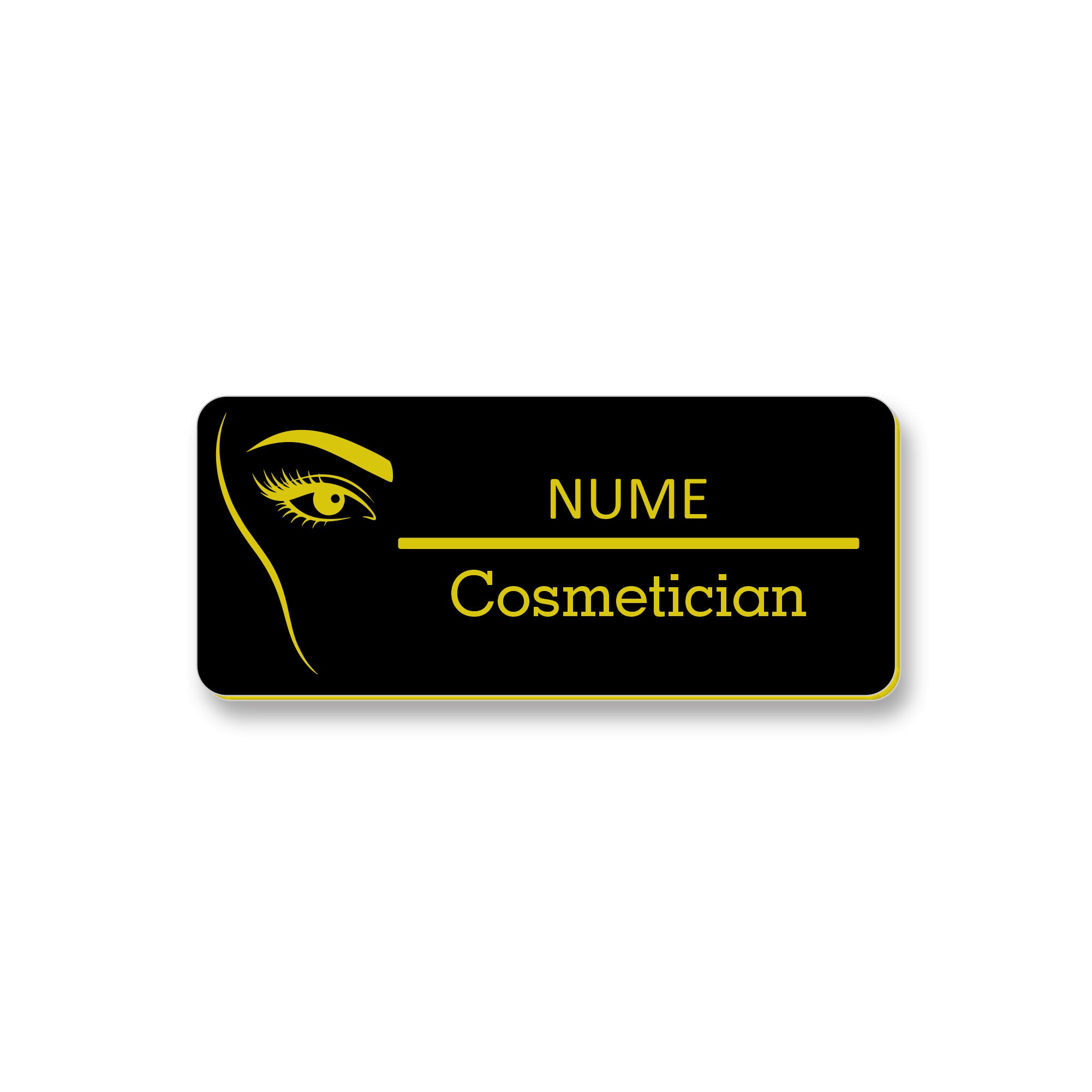 Ecuson Cosmetician Personalizat 7x3 cm - Gravura Laser, 17 Culori