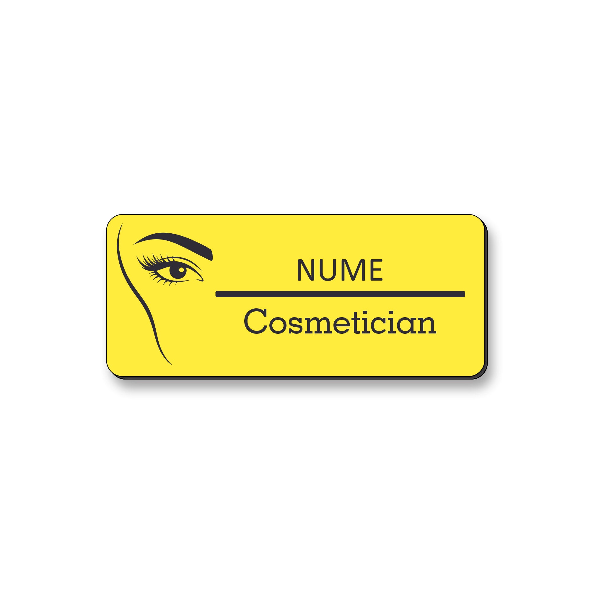Ecuson Cosmetician Personalizat 7x3 cm - Gravura Laser, 17 Culori