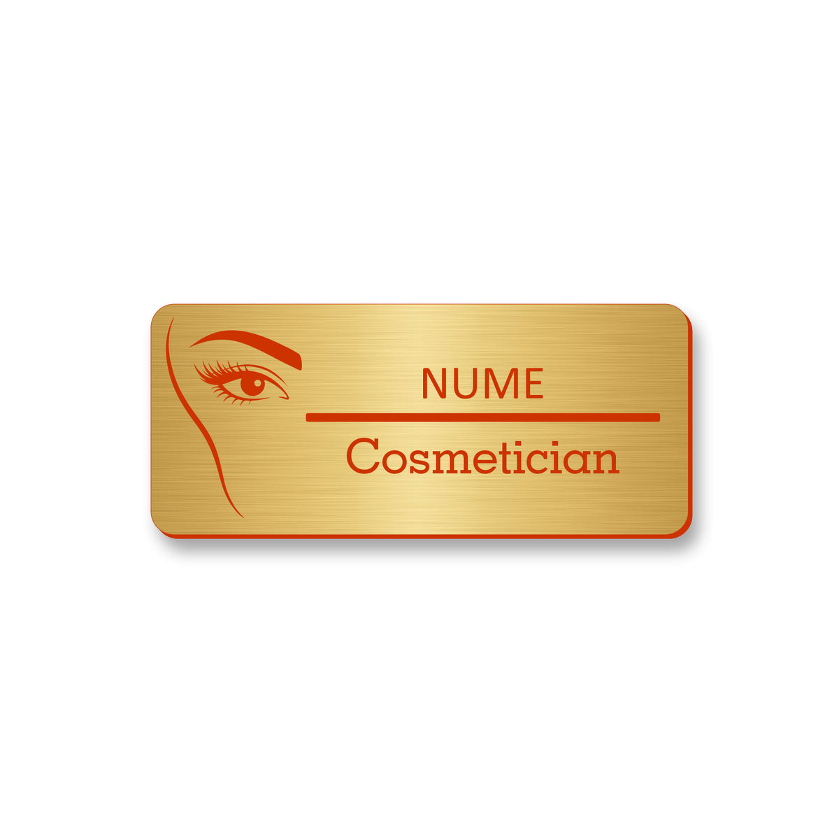 Ecuson Cosmetician Personalizat 7x3 cm - Gravura Laser, 17 Culori