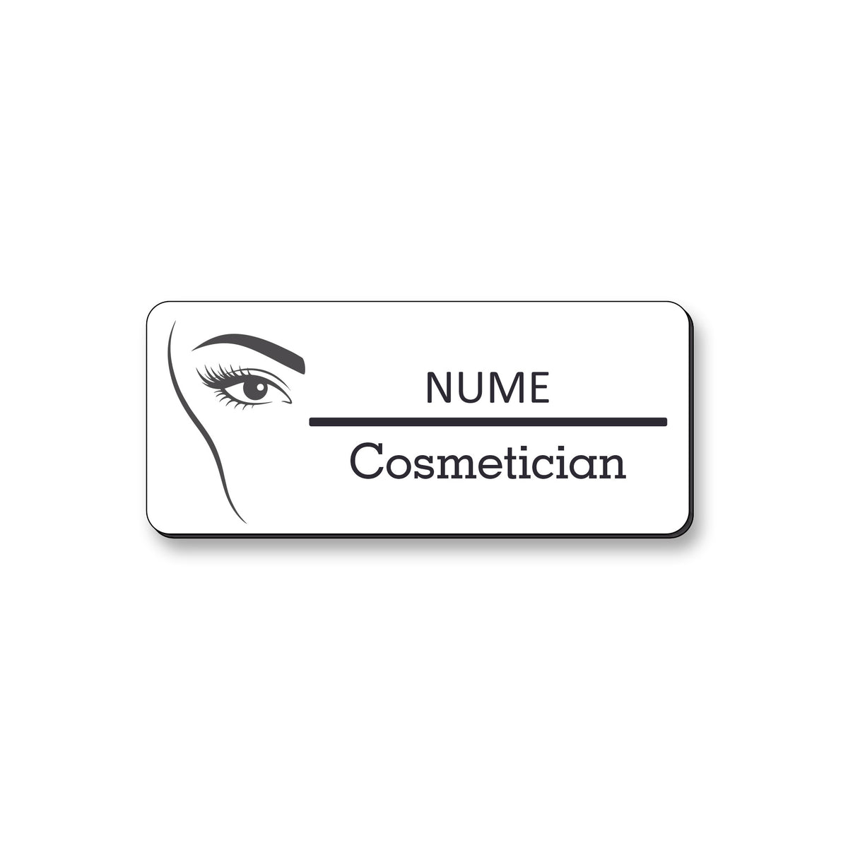Ecuson Cosmetician Personalizat 7x3 cm - Gravura Laser, 17 Culori