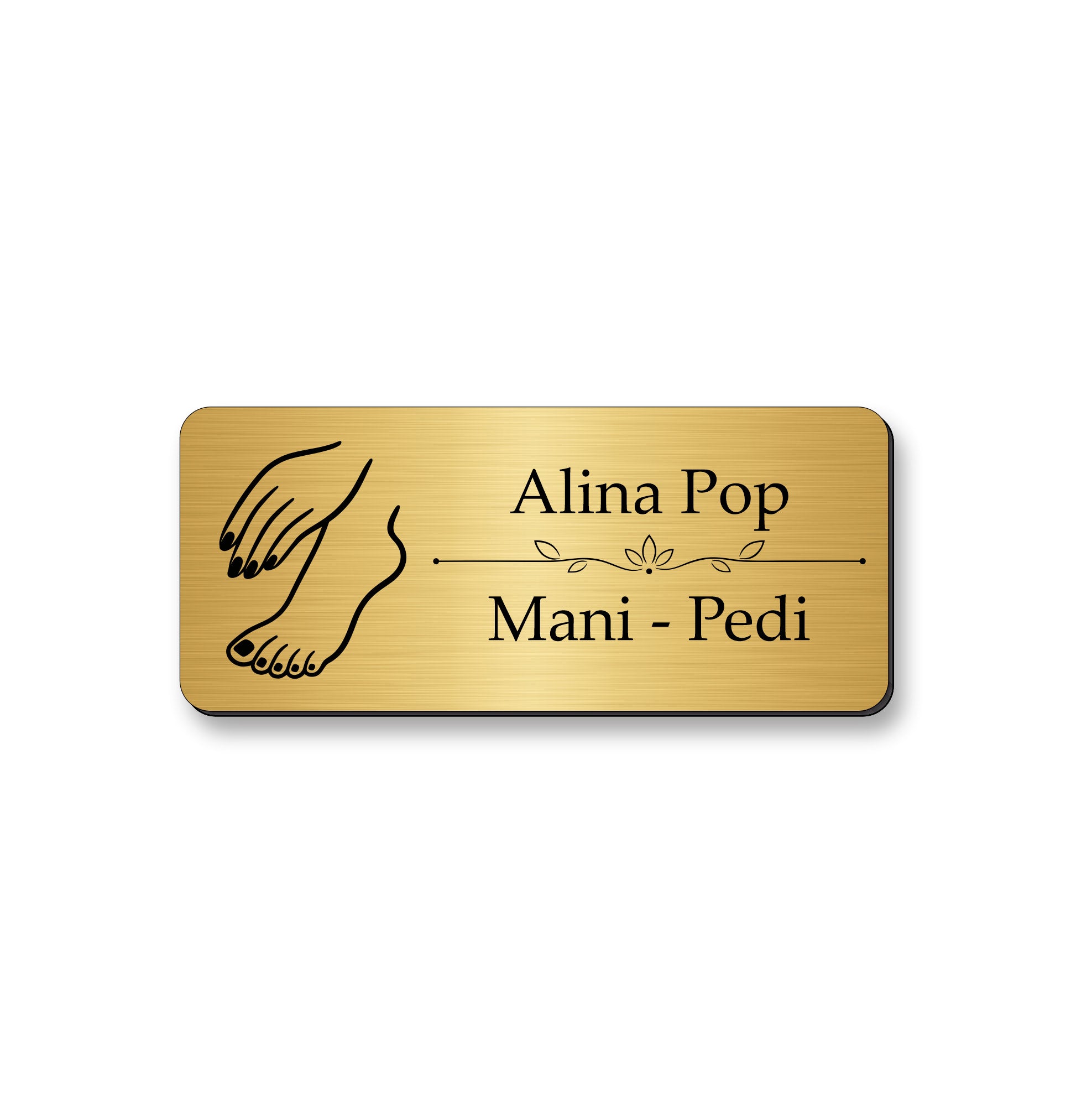 Ecuson Manichiura Pedichiura Personalizat 7x3 cm - Gravura Laser, 17 Culori