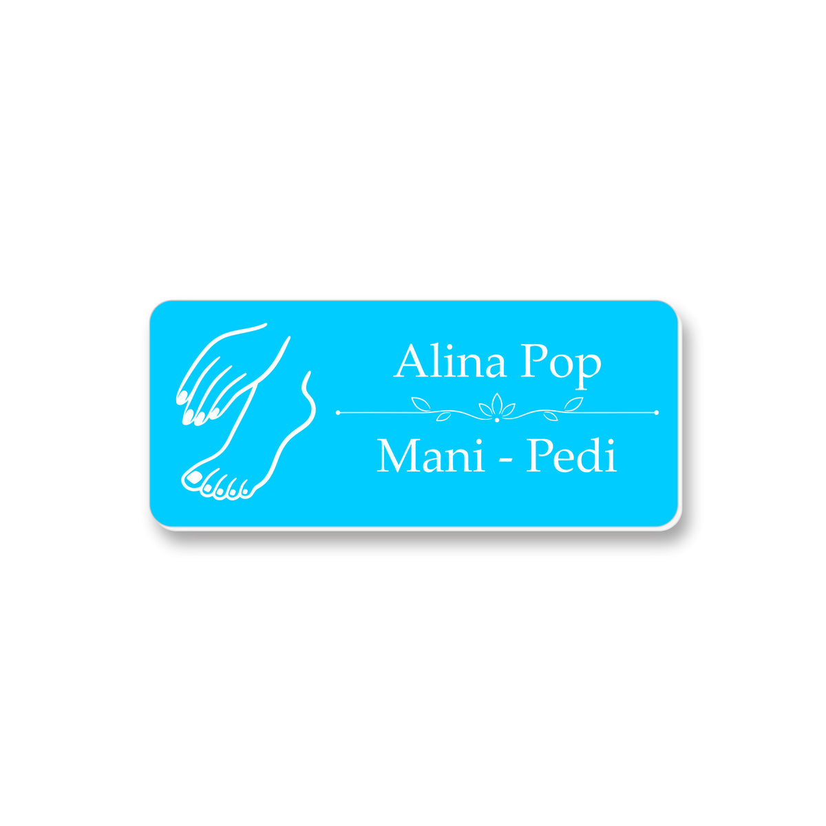Ecuson Manichiura Pedichiura Personalizat 7x3 cm - Gravura Laser, 17 Culori