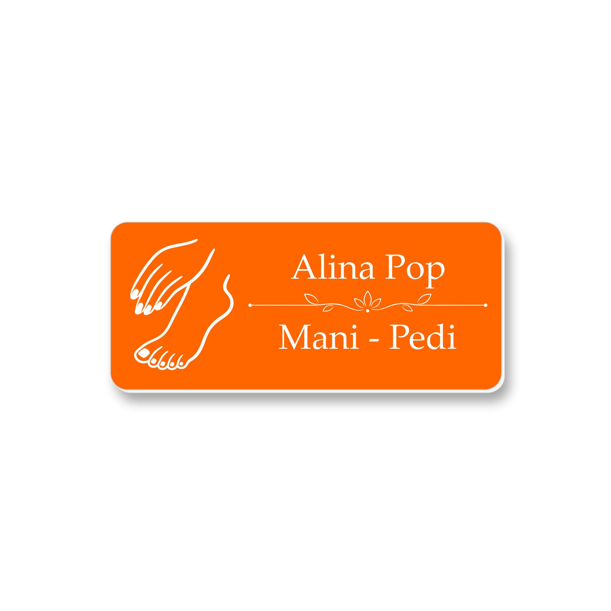 Ecuson Manichiura Pedichiura Personalizat 7x3 cm - Gravura Laser, 17 Culori